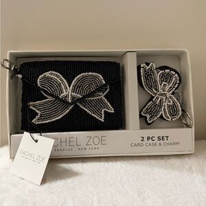 NWT Rachel Zoe Elegant Black and White Beaded Card Holder Set